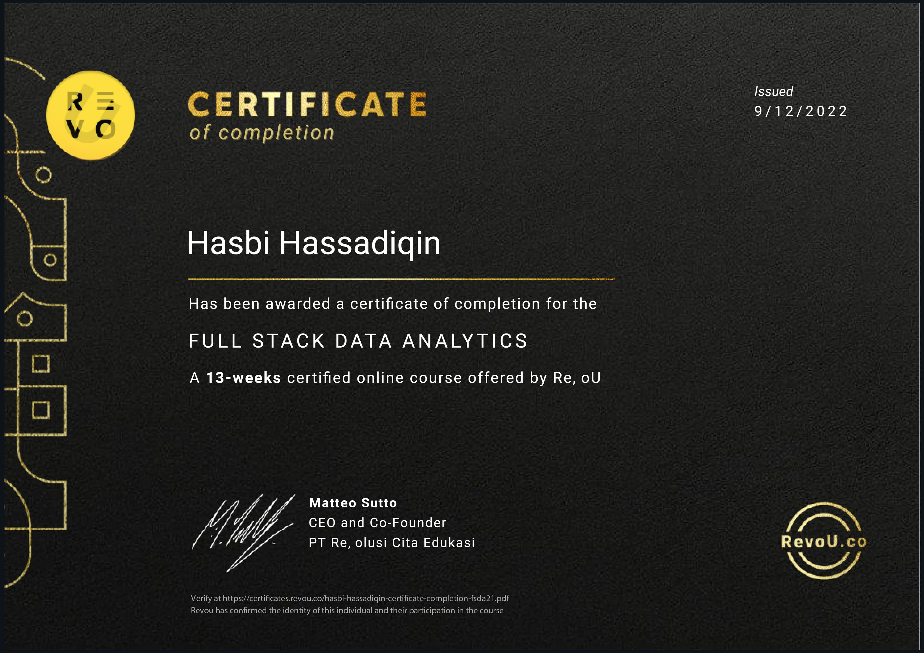 Full Stack Data Analytics at RevoU